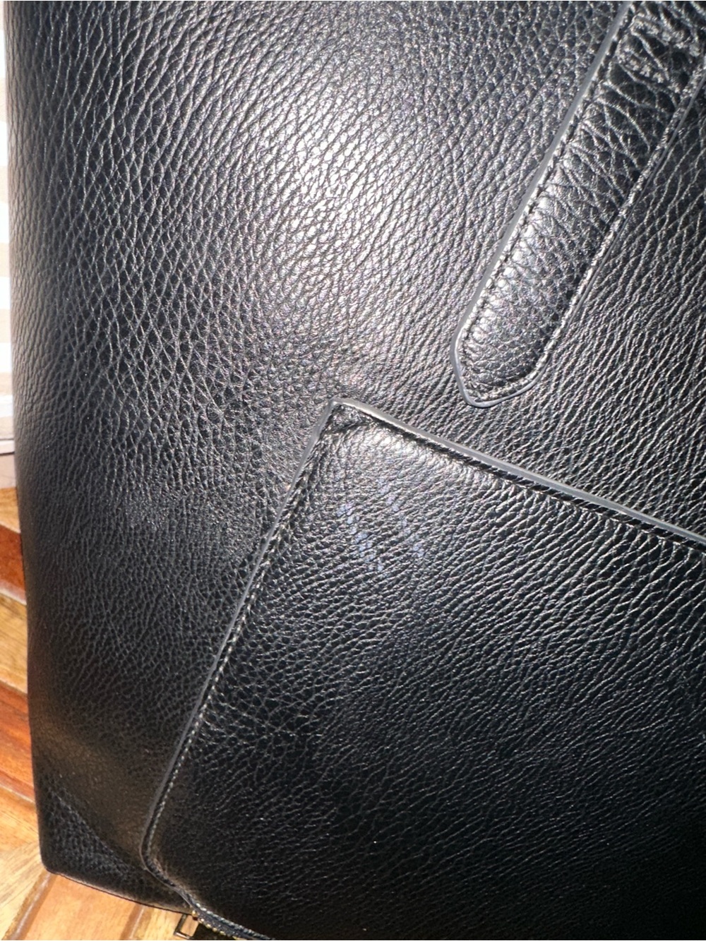 Poppy & Peonies Black Pebbled Tote - Picture 3 of 7